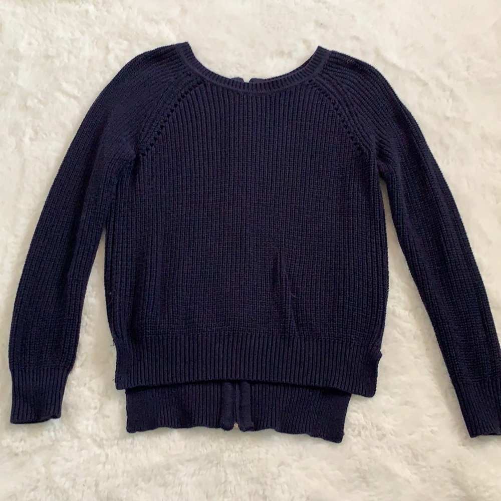 Navy sweater zip back